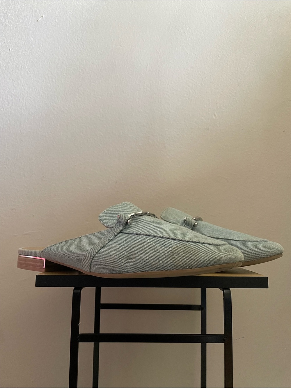 Call It Spring Pale Blue Denim Slip-on Mules – Size 10 *Flaw - Picture 7 of 15